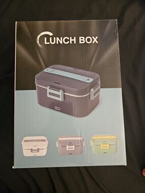 Heating Lunch Box Bento Style Food Container - Purple with Teal Accents